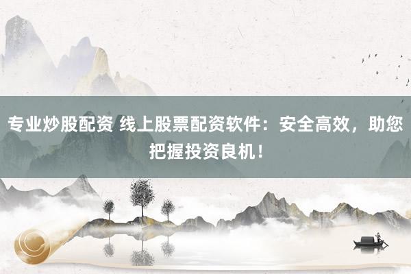 专业炒股配资 线上股票配资软件：安全高效，助您把握投资良机！