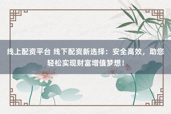 线上配资平台 线下配资新选择：安全高效，助您轻松实现财富增值梦想！