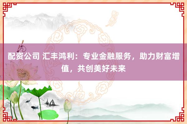 配资公司 汇丰鸿利：专业金融服务，助力财富增值，共创美好未来