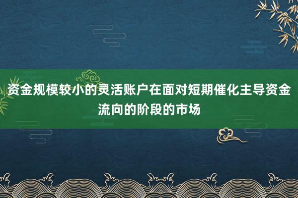 资金规模较小的灵活账户在面对短期催化主导资金流向的阶段的市场
