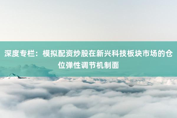 深度专栏：模拟配资炒股在新兴科技板块市场的仓位弹性调节机制面