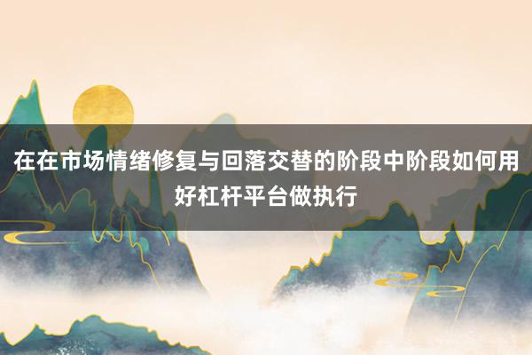 在在市场情绪修复与回落交替的阶段中阶段如何用好杠杆平台做执行