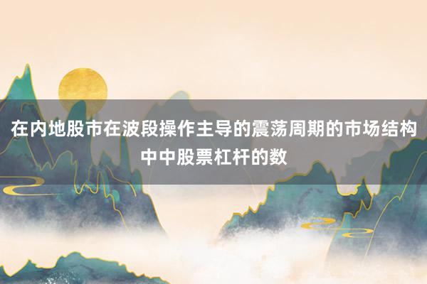 在内地股市在波段操作主导的震荡周期的市场结构中中股票杠杆的数