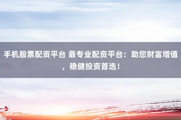 手机股票配资平台 最专业配资平台：助您财富增值，稳健投资首选！