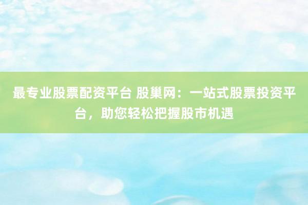 最专业股票配资平台 股巢网：一站式股票投资平台，助您轻松把握股市机遇